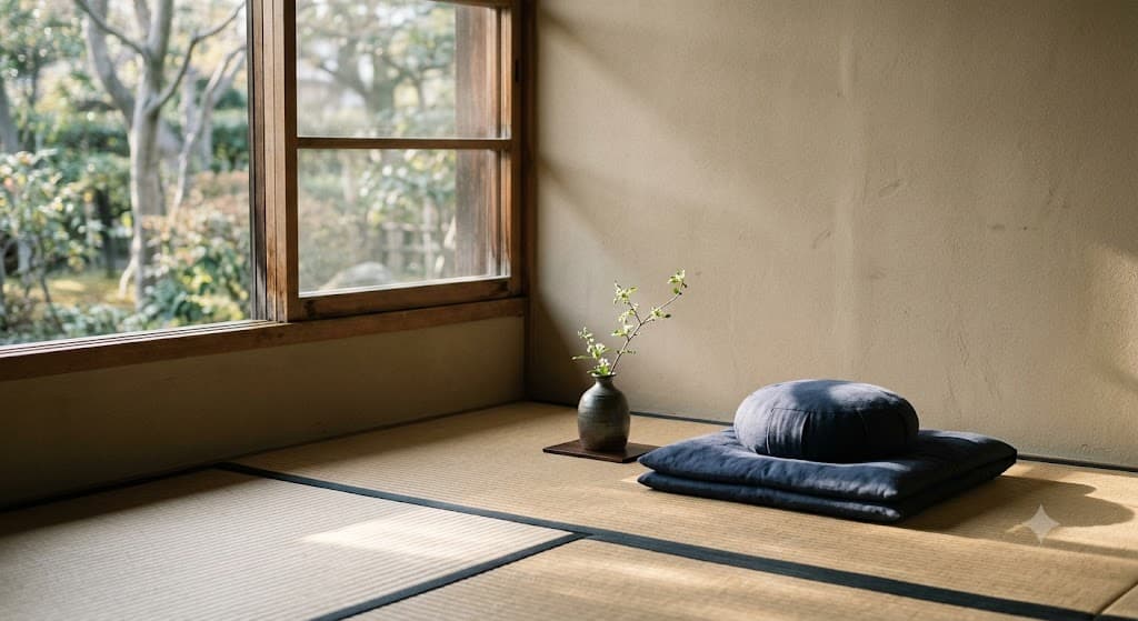 Morning light falling through a window onto a simple, uncluttered space
